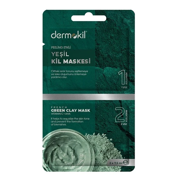 Dermokil Maske Peeling Etkili Yeşil Kil Maskesi 2x7.5 Ml