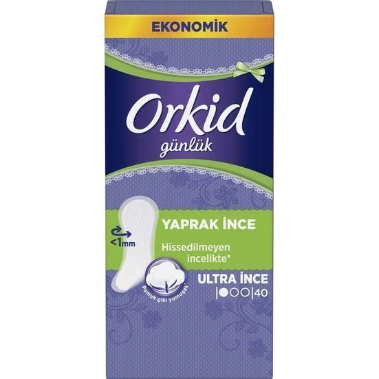 Orkid Günlük Ped Yaprak İnce 40 Lı Parfümsüz ürün görseli 1