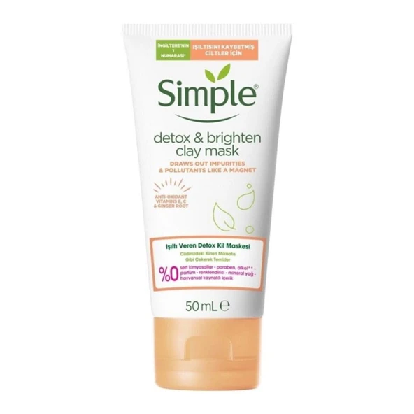 Simple Detox Brighten Clay Mask Işıltı Veren Detox Kil Maskesi 50 Ml
