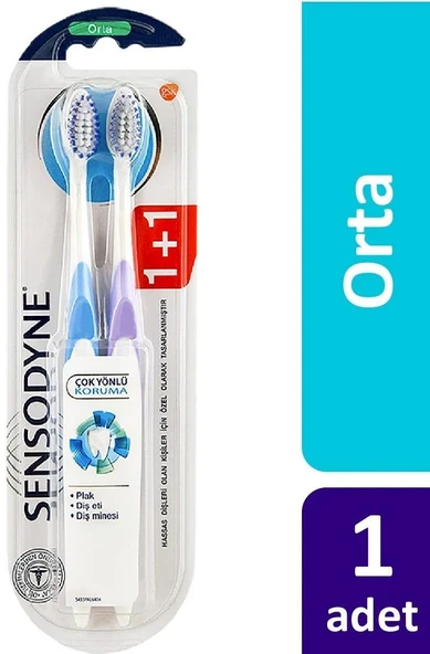 Sensodyne Çok Yönlü Koruma Diş Fırçası Orta 1+1 ürün görseli