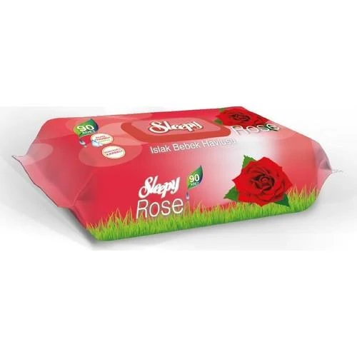 Sleepy Islak Havlu Gül Kokulu Kapaklı 90 Lı ürün görseli