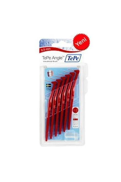 Tepe Angle Saplı Arayüz Fırçası Kırmızı 0,5 Mm 6 Lı ürün görseli