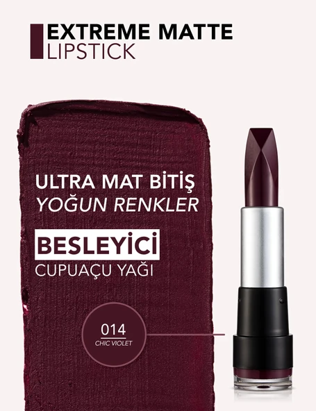 Flormar Extreme Matte Lıpstick 14 Chic Violet ürün görseli