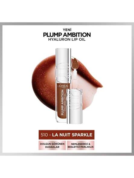 Loreal Parıs Plump Ambıtıon Hyaluron Lıp Oıl 510 La Nuıt Sparkle - 1