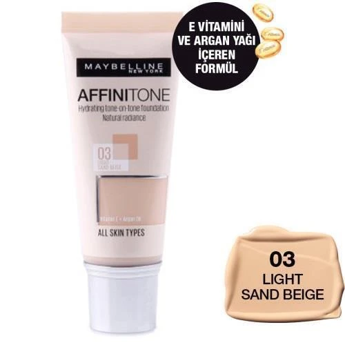 Maybellıne Affınıtone Fondöten 03 Lıght Sand Beıge - 1