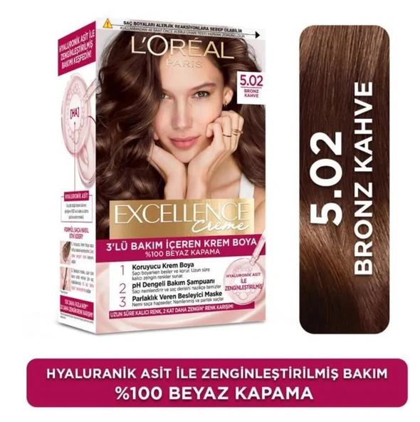 Loreal Excellence Creme Saç Boyası 5.02 Bronz Kahve ürün görseli 1