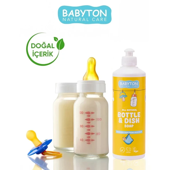 Babyton Doğal Emzik ve Biberon Temizleyicisi Bitkisel Elde Bulaşık Sabunu 500 ml - 3