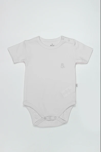 Bistyle Organik Natural Basic Style Yarım Kol Body BS17103 Beyaz