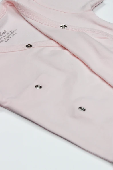 Bistyle Organik Natural Basic Style Kruvaze Uzun Kol Body BS17102 Pembe - 4