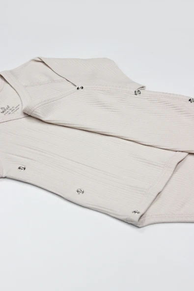 Bistyle Organic Modal Flying Balloons Kruvaze Uzun Kol Body BS17121 Bej - 5