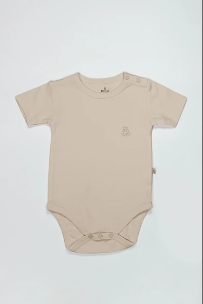 Bistyle Organik Natural Basic Style Yarım Kol Body BS17103 Bej