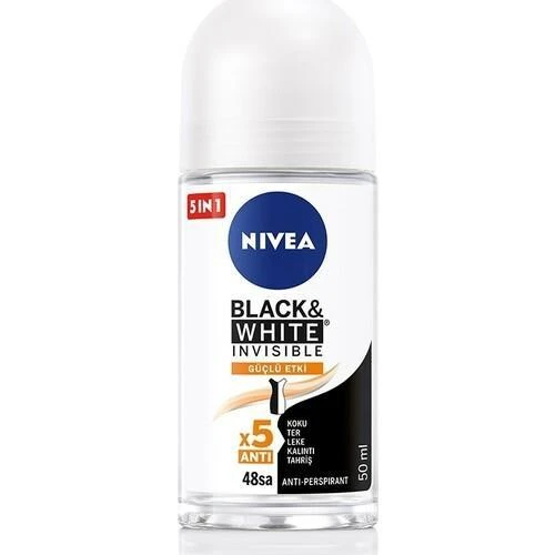 Nıvea Roll On Black Whıte Invısıble 5x Güçlü Etki Bayan 50 Ml ürün görseli 1
