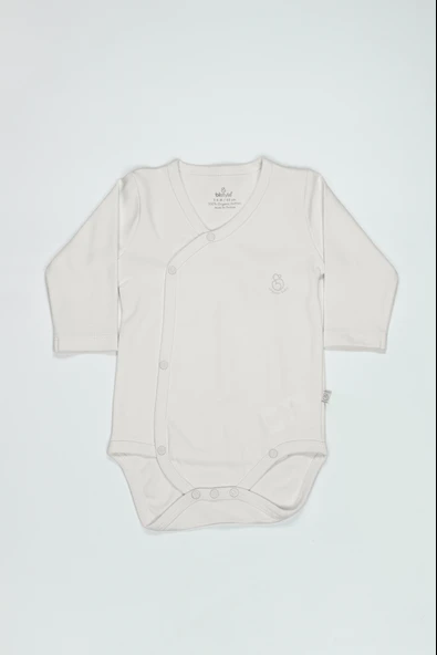 Bistyle Organik Natural Basic Style Kruvaze Uzun Kol Body BS17102 Ekru