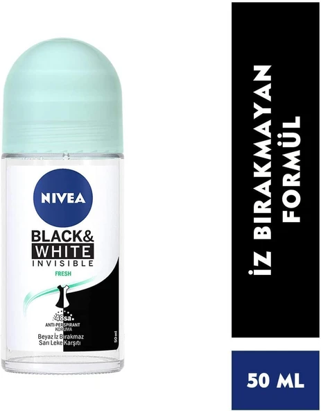 Nıvea Roll On Black Whıte Invısıble Fresh Yeşil Bayan 50 Ml ürün görseli 1