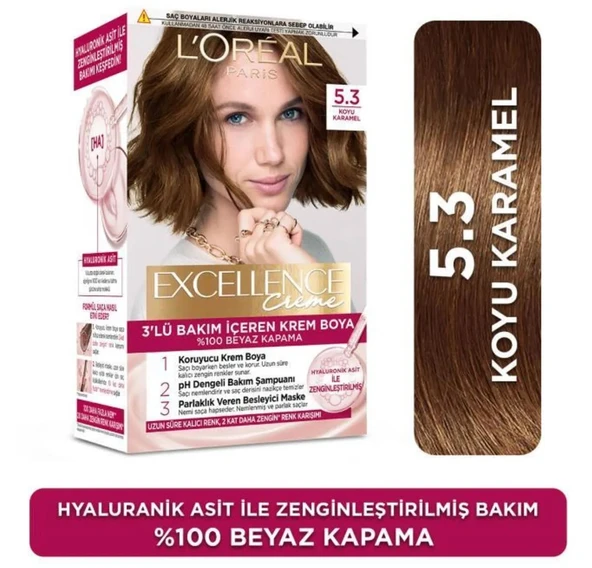 Loreal Excellence Creme Saç Boyası 5.3 Koyu Karamel ürün görseli