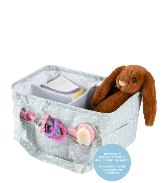 BabyJem Katlamalı Anne  Bebek Organizer 795 Yeşil Çiçek