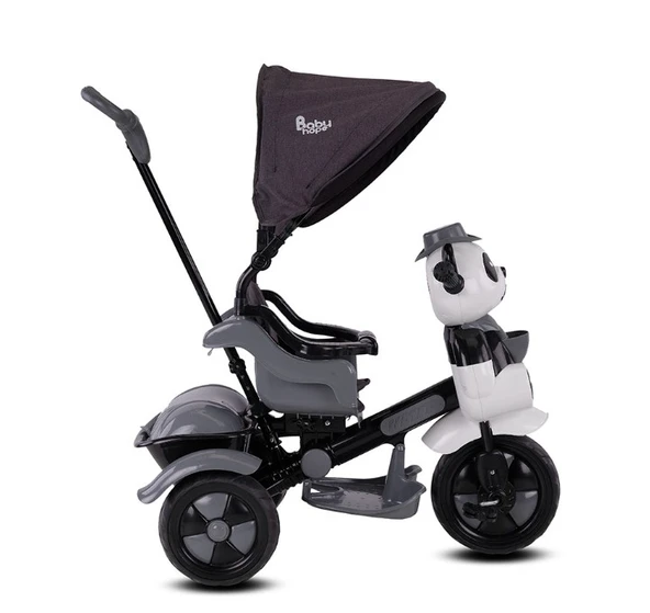Babyhope 127A Little Panda 3 Tekerli Kontrollü Bisiklet (Pedli) Gri - 2