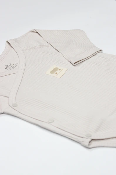 Bistyle Organic Modal Flying Balloons Kruvaze Uzun Kol Body BS17121 Bej - 4