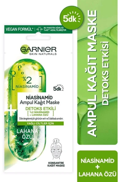 Garnier Niasinamid Detoks Etkili Ampul Kağıt Maskesi