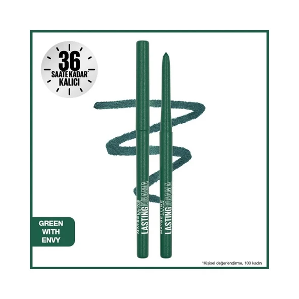 Maybellıne Lastıng Drama Asansörlü Göz Kalemi 40 Green Wıthenvy
