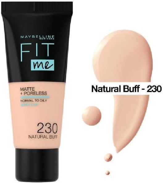 Maybellıne Fıt Me Matte Poreless Fondöten 230 Natural Buff DELİST ürün görseli