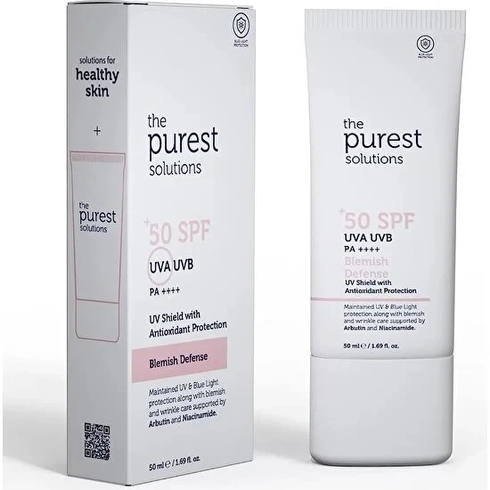 The Purest Solutions Leke Karşıtı ve Cilt Tonu Eşitleyici Renkli Güneş Koruyucu Krem SPF 50 50ml