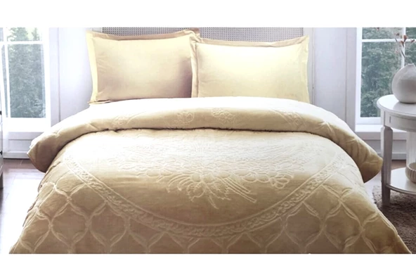 Özdilek Trendy Embos Çift Kişilik Battaniye (220x240)-Hardal - 2