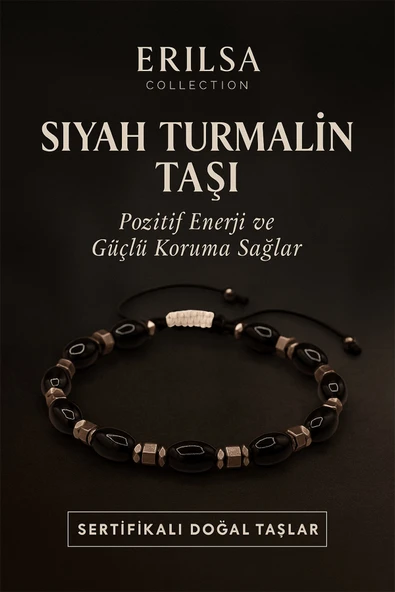 Sertifikalı Siyah Turmalin Taşı Bileklik - Pozitif Enerji ve Güçlü Koruma Sağlayan Takı ürün görseli