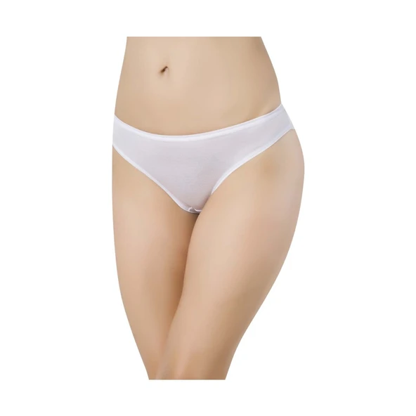 Anıt 3443 Bayan Bikini Külot Tekli Beyaz Beden L