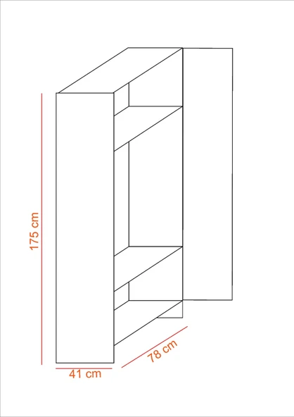 ED PET DİZAYN 2 Kapaklı Elbise Dolabı Atlantik Çam 80 cm Genişlik - 4