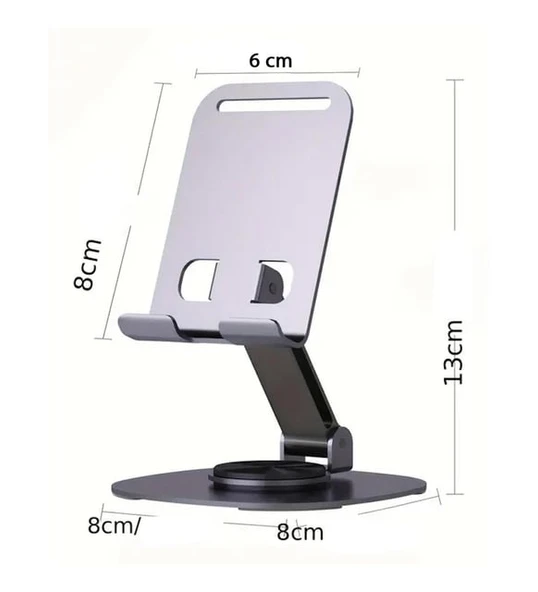 FitPlus K72 Metal 360 Döner Katlanır Masaüstü Telefon ve Tablet Standı - 2