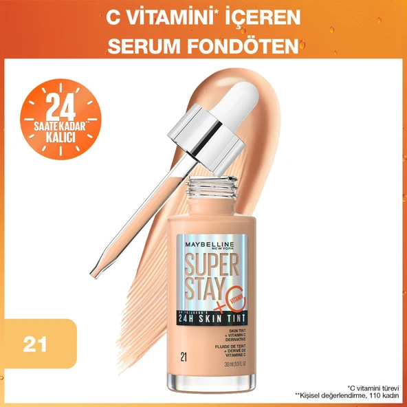 Maybellıne Super Stay 24H Skın Tınt Fondöten 21