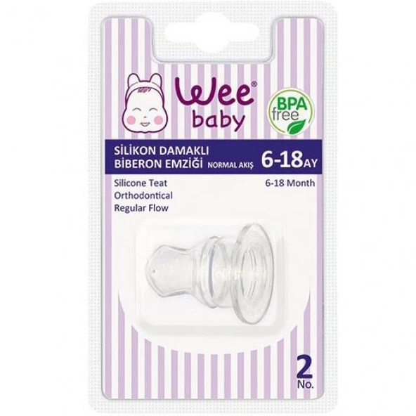 Wee Baby Klasik Damaklı Silikon Biberon Emziği 6-18 Ay No 2 -823 - 1