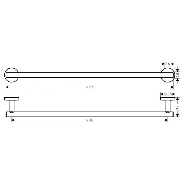 Hansgrohe Logis Universal Havluluk Krom 600 mm - 3