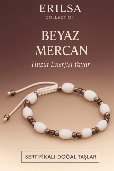 Sertifikalı Beyaz Mercan Taşı Bileklik – Saflık ve Huzur Enerjisi Yayan Doğal Taş ürün görseli