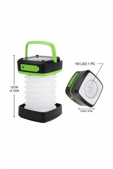 Kamp Feneri Lambası Solar Güneş Enerji Portatif Işıldak Şarjlı - Resim 4