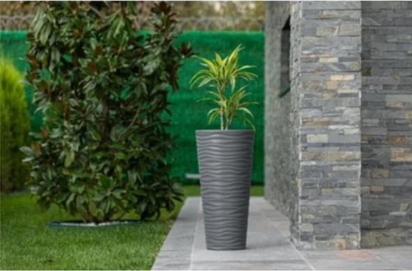 Omnipazar SO-KVT1 Kumsal Vazo Saksı Takımı 5.5 lt Antrasit 3 Adet - Resim 3