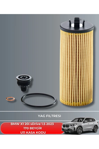 BMW X1 20i sDrive 1.5 2023 170 BEYGİR FİLTRE - YAĞ BAKIM SETİ - Resim 3