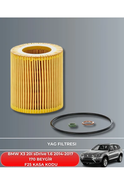 BMW X3 20i sDrive 1.6 2014-2015-2016-2017 170 BEYGİR FİLTRE - YAĞ BAKIM SETİ - Resim 3