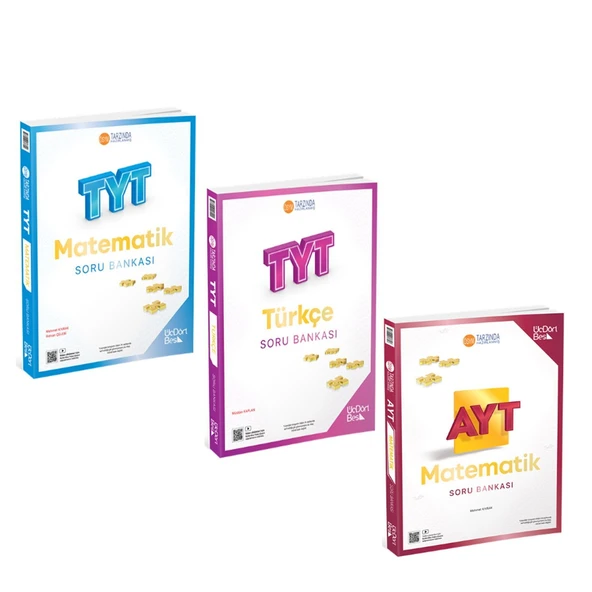 Üç Dört Beş TYT Matematik TYT Türkçe AYT Matematik Soru Bankası 3 Kitap Set ürün görseli 1