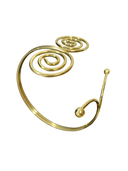 Altın Renk Kaplama Spiral Desen Pazu Bilekliği – Kadın Bijuteri Takı – Bohem ve Etnik Kol Aksesuarı ürün görseli 1