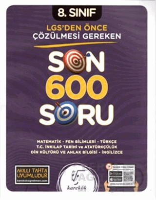 KAREKÖK / 8.SINIF LGS DEN ÖNCE ÇÖZÜLMESİ GEREKEN SON 600 SORU ürün görseli