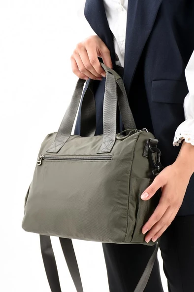 Kadın Omuz Çantası Paraşüt Kumaş Çapraz Askılı Elde Tutmalı Postacı Çantası 31*26 Cm Su İtici Kumaş - 11