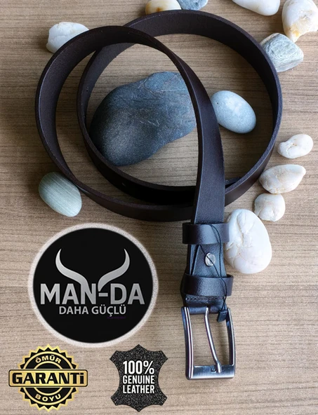 Manda Derisi Kemer (Kahverengi) - Resim 2