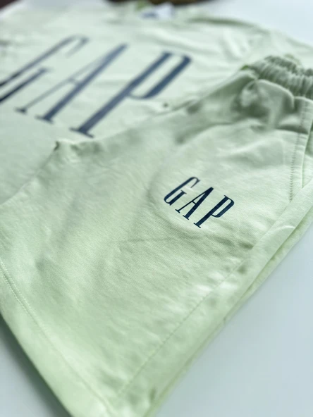 Baskılı Çocuk Şortlu Takım – Nane Yeşili - 3