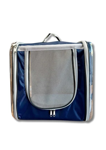 Hobi Çift Camlı TV Tasarımlı Kedi & Köpek Taşıma Çantası - Şeffaf Yan Panellerle Konforlu Seyahat