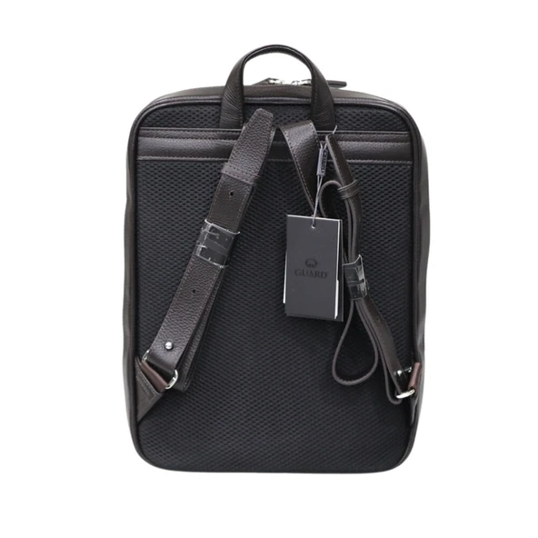 Guard Kahve Yatay Hakiki Deri Sırt Çantası Erkek P1928 - Resim 3