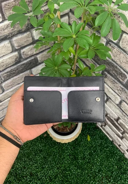 Guard Siyah Yol Desenli Patlı Tasarım Hakiki Deri Kartlık Erkek / Kadın P5239 - Resim 2