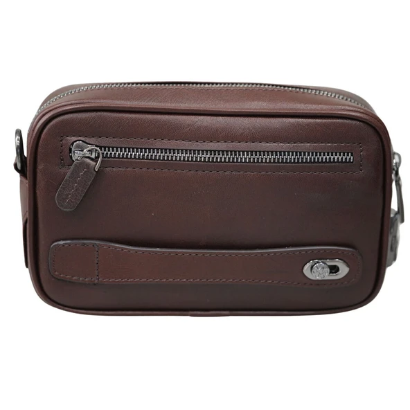 Guard Kristal Kahve Hakiki Deri Şifreli El Çantası Erkek / Kadın P1692 - Resim 3