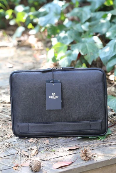 Guard Siyah Hakiki Deri Clutch Çanta Erkek / Kadın P1806 - Resim 2